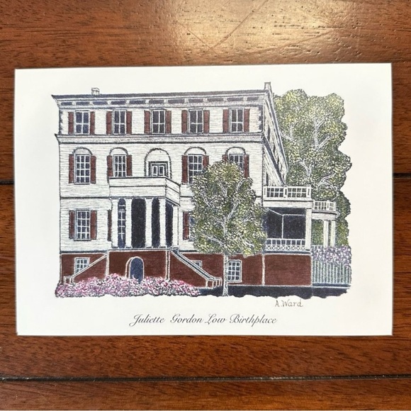 Hand Painted Historical Savannah Georgia Art Card - Picture 2 of 4